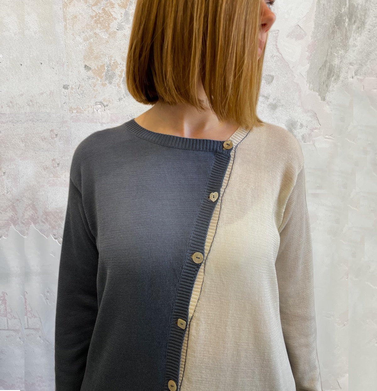 Cardigan diagonale