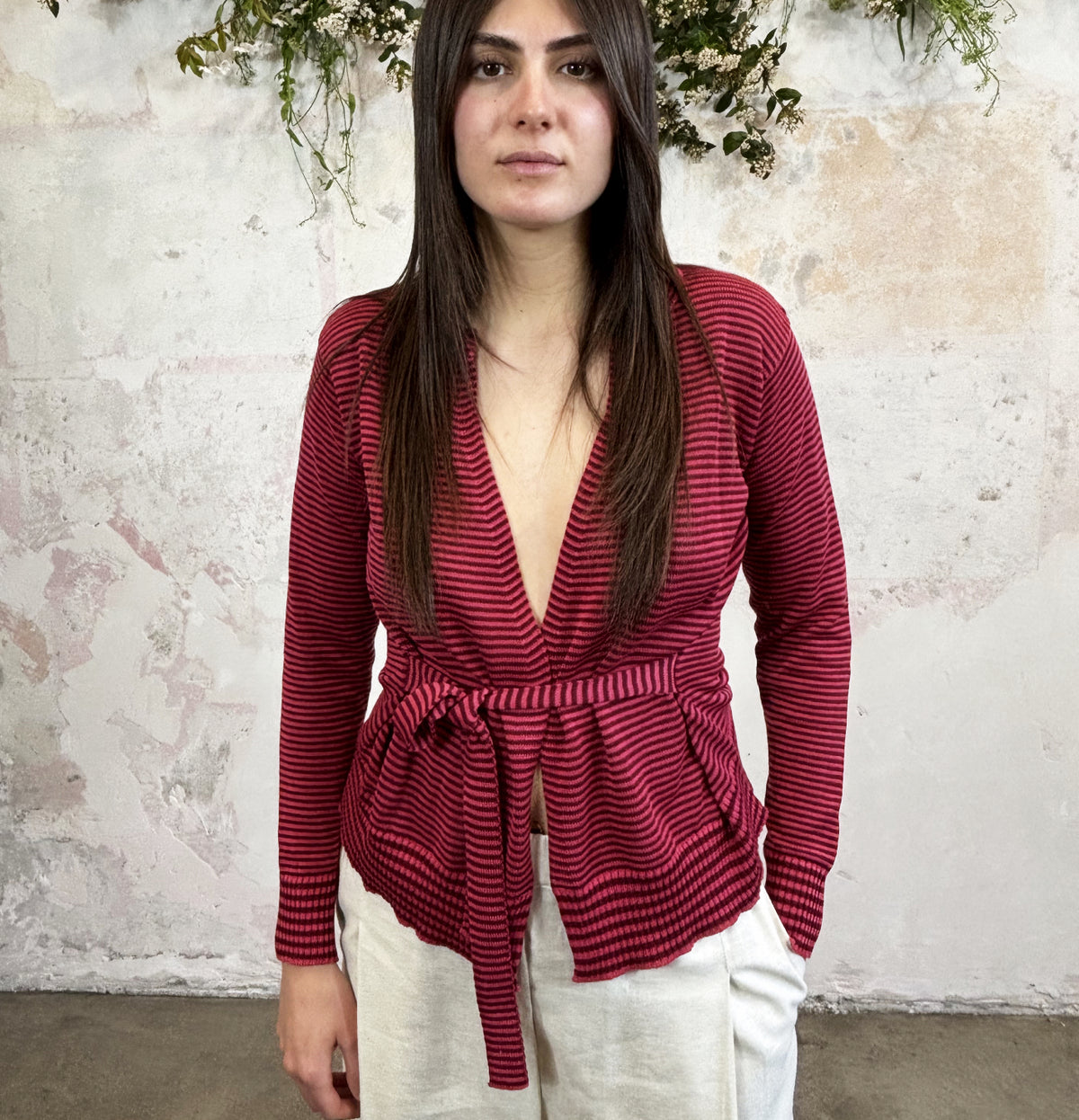 Cardigan con cintura