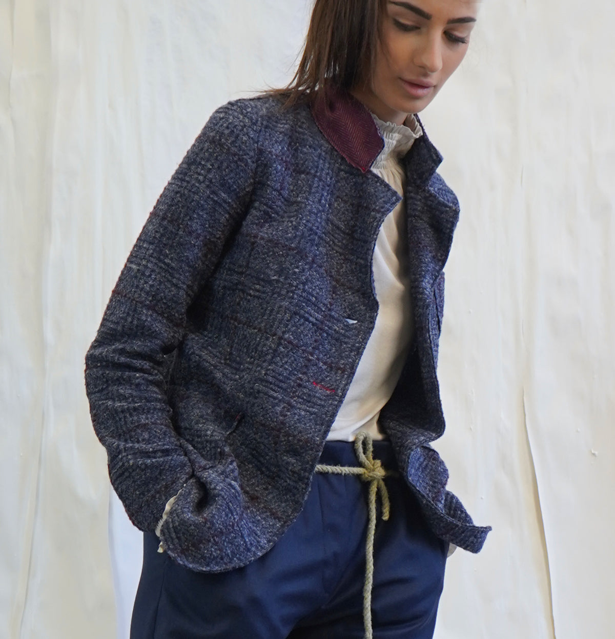 Giacca in lana cotta